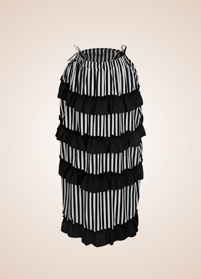 Steampunk Medieval Stripped Skirt Black / XL steampunk-medieval-stripped-skirt-black