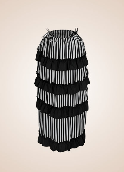 Steampunk Medieval Stripped Skirt Black / XL steampunk-medieval-stripped-skirt-black