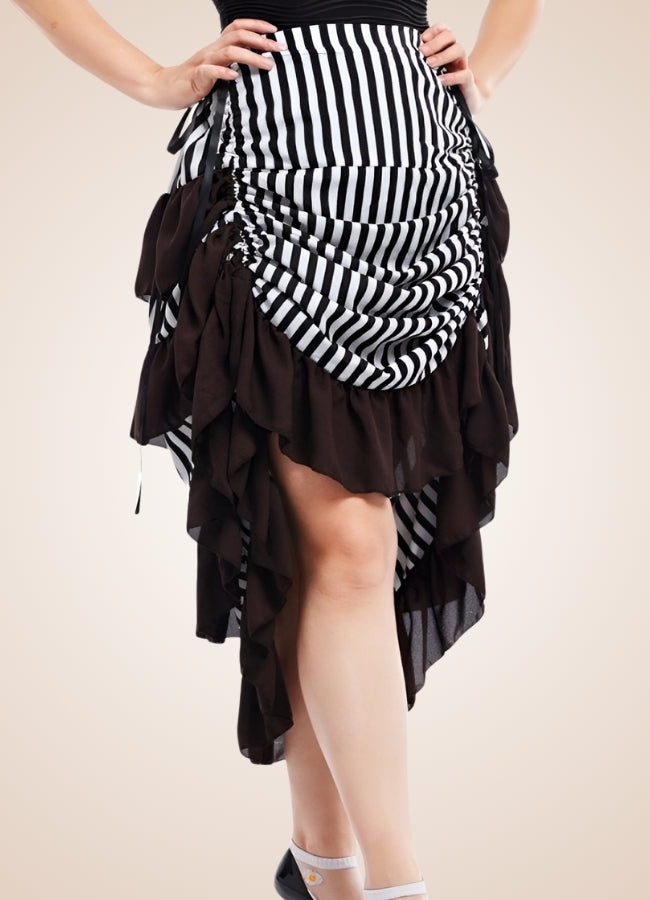Steampunk Medieval Stripped Skirt Black / XL steampunk-medieval-stripped-skirt-black