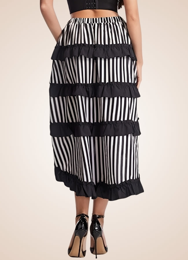 Steampunk Medieval Stripped Skirt Black / XL steampunk-medieval-stripped-skirt-black