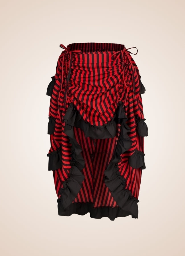 Steampunk Medieval Stripped Skirt Red / XL steampunk-medieval-stripped-skirt-red