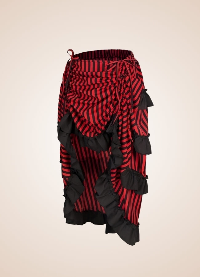 Steampunk Medieval Stripped Skirt Red / XL steampunk-medieval-stripped-skirt-red
