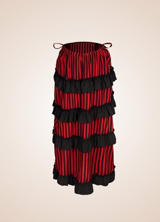 Steampunk Medieval Stripped Skirt Red / XL steampunk-medieval-stripped-skirt-red