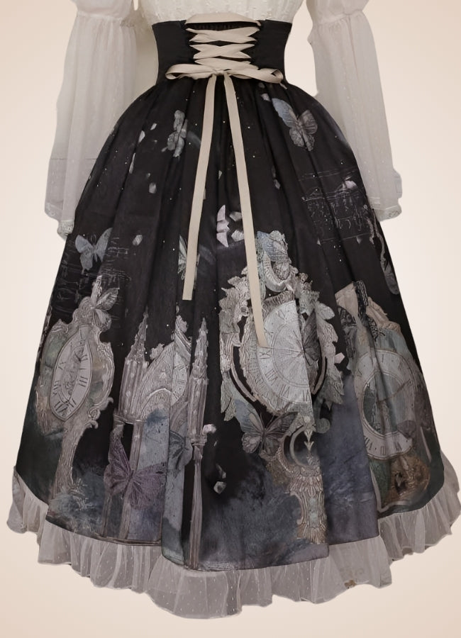 Steampunk Mesh Lolita Skirt Black / M steampunk-mesh-lolita-skirt-black