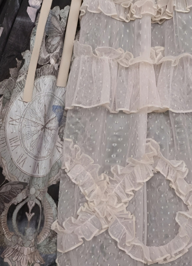 Steampunk Mesh Lolita Skirt Black / M steampunk-mesh-lolita-skirt-black