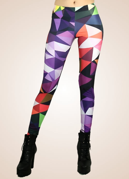 Steampunk Mozaic Pattern Legging Multicolor / L steampunk-mozaic-pattern-legging-multicolor