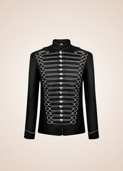 Steampunk Parade Jacket Black Silver / XL steampunk-parade-jacket-black-silver
