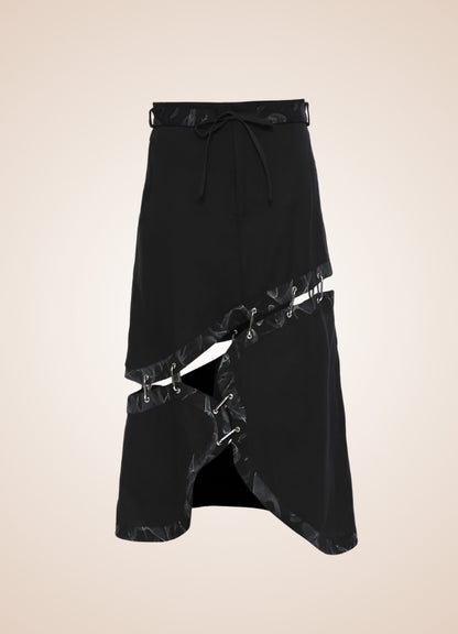 Steampunk Patched Skirt Black / M steampunk-patched-skirt-black