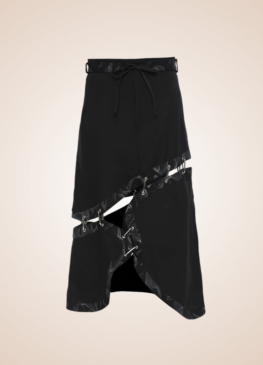 Steampunk Patched Skirt Black / M steampunk-patched-skirt-black