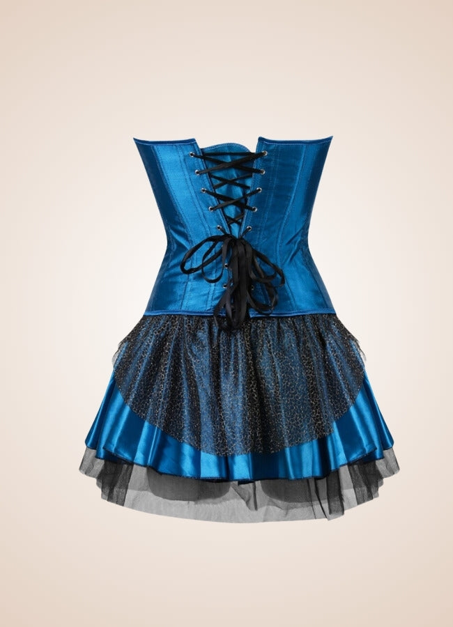 Steampunk Peacock Corset Dress Blue / 5XL steampunk-peacock-corset-dress-blue