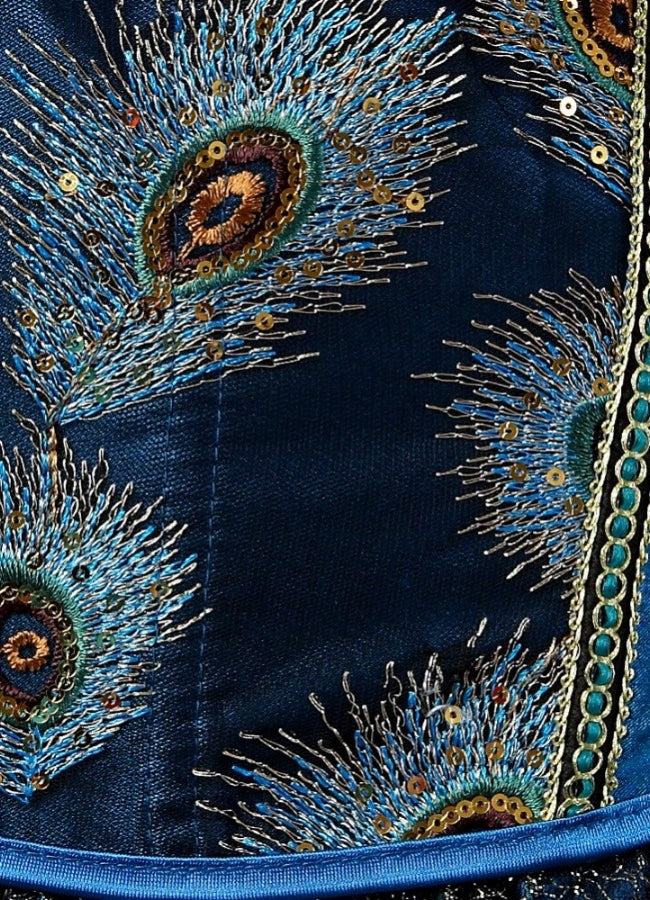 Steampunk Peacock Corset Dress Blue / 5XL steampunk-peacock-corset-dress-blue