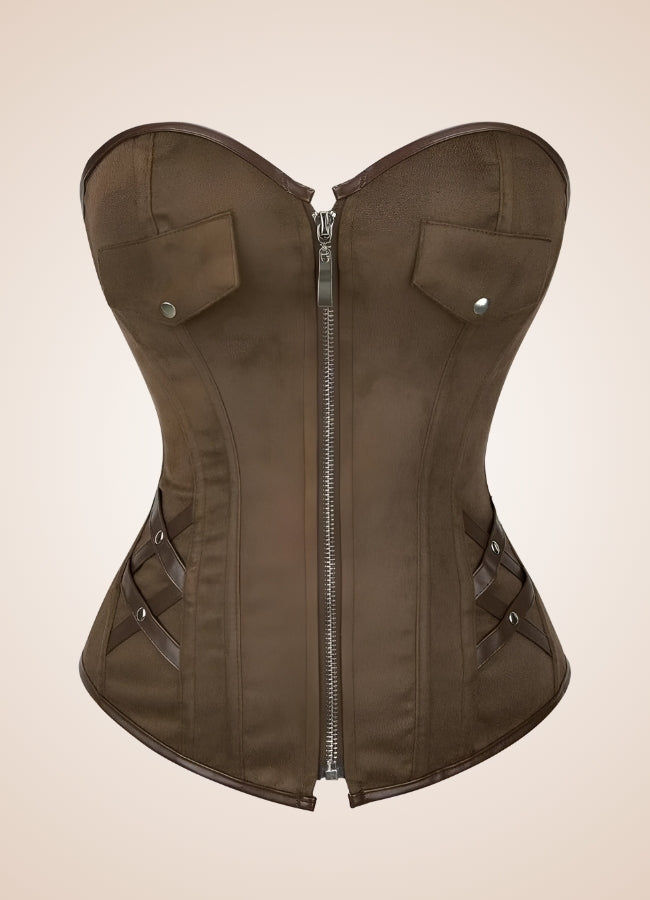 Steampunk Pirate Brown Corset Brown / 2XS steampunk-pirate-brown-corset-brown