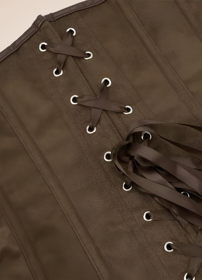 Steampunk Pirate Brown Corset Brown / 2XS steampunk-pirate-brown-corset-brown