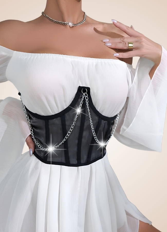 Steampunk Pirate Chain Corset Black / 2XS steampunk-pirate-chain-corset-black