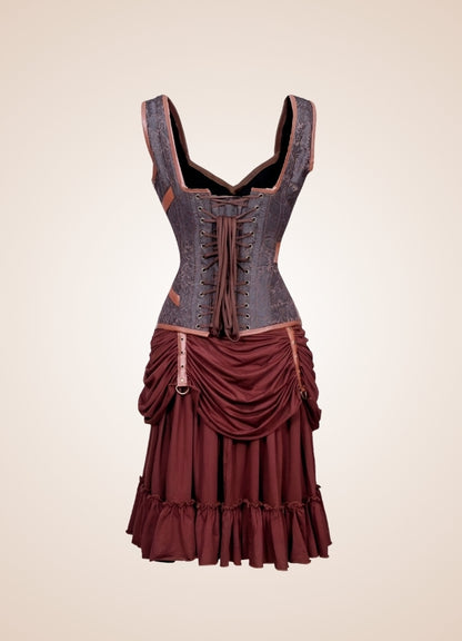 Steampunk Pirate Pocket Corset Dress Black / 6XL steampunk-pirate-pocket-corset-dress-black