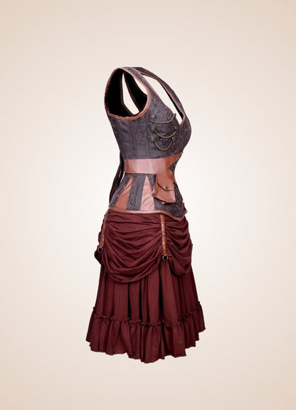 Steampunk Pirate Pocket Corset Dress Black / 6XL steampunk-pirate-pocket-corset-dress-black