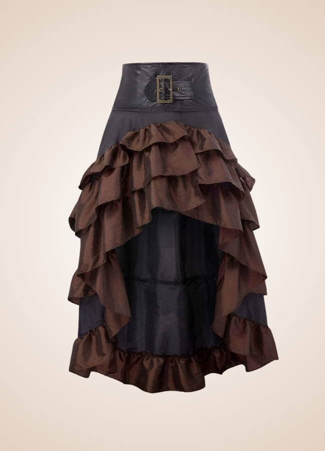 Steampunk Pirate Ruffled Skirt Brown / 4XL steampunk-pirate-ruffled-skirt-brown