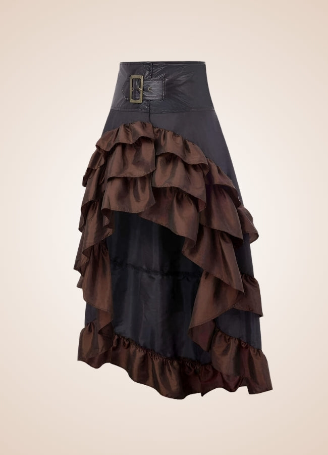 Steampunk Pirate Ruffled Skirt Brown / 4XL steampunk-pirate-ruffled-skirt-brown