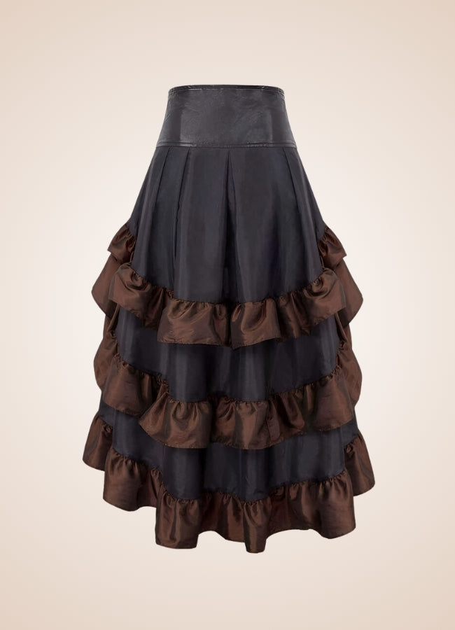 Steampunk Pirate Ruffled Skirt Brown / 4XL steampunk-pirate-ruffled-skirt-brown