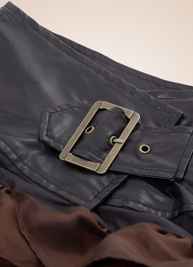 Steampunk Pirate Ruffled Skirt Brown / 4XL steampunk-pirate-ruffled-skirt-brown