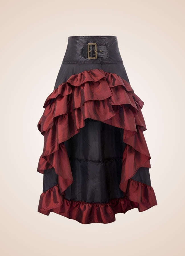 Steampunk Pirate Ruffled Skirt Red / 4XL steampunk-pirate-ruffled-skirt-red