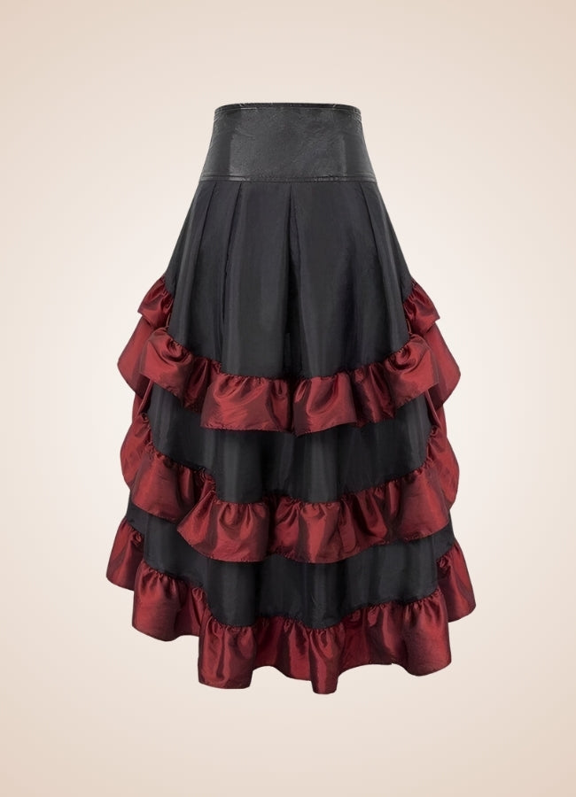 Steampunk Pirate Ruffled Skirt Red / 4XL steampunk-pirate-ruffled-skirt-red