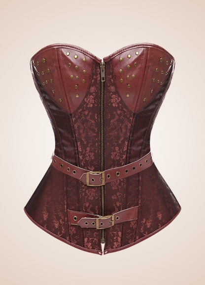 Steampunk Pirate Zipper Corset Brown / 4XL steampunk-pirate-zipper-corset-brown