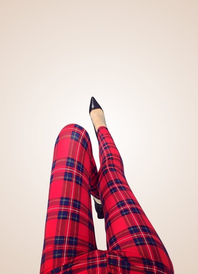 Steampunk Plaid Legging Red / 3XL steampunk-plaid-legging-red
