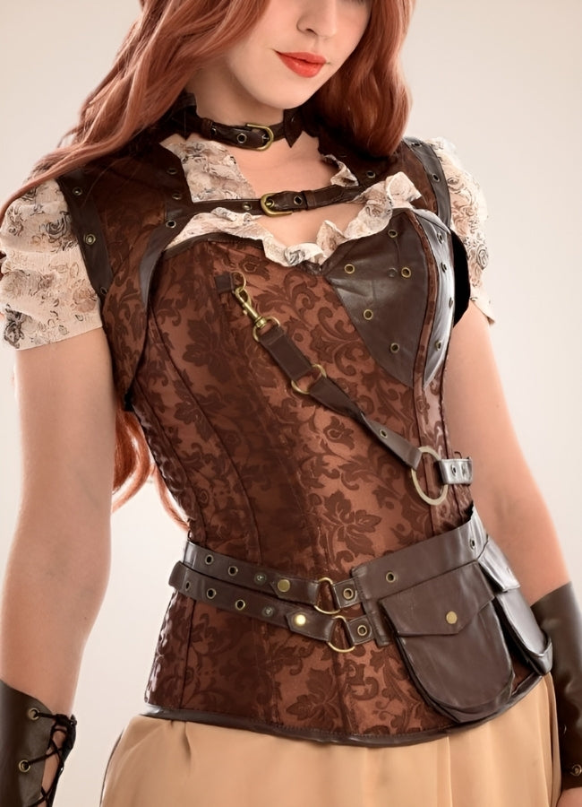 Steampunk Pocket Corset Brown / 4XL steampunk-pocket-corset-brown