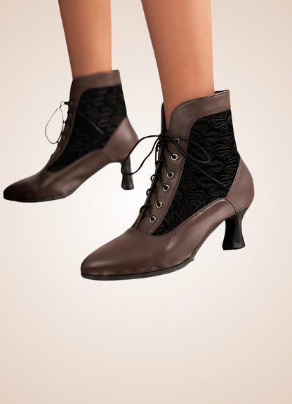 Steampunk Pointed Toe Ankle Boots Brown / 17.5 steampunk-pointed-toe-ankle-boots-brown