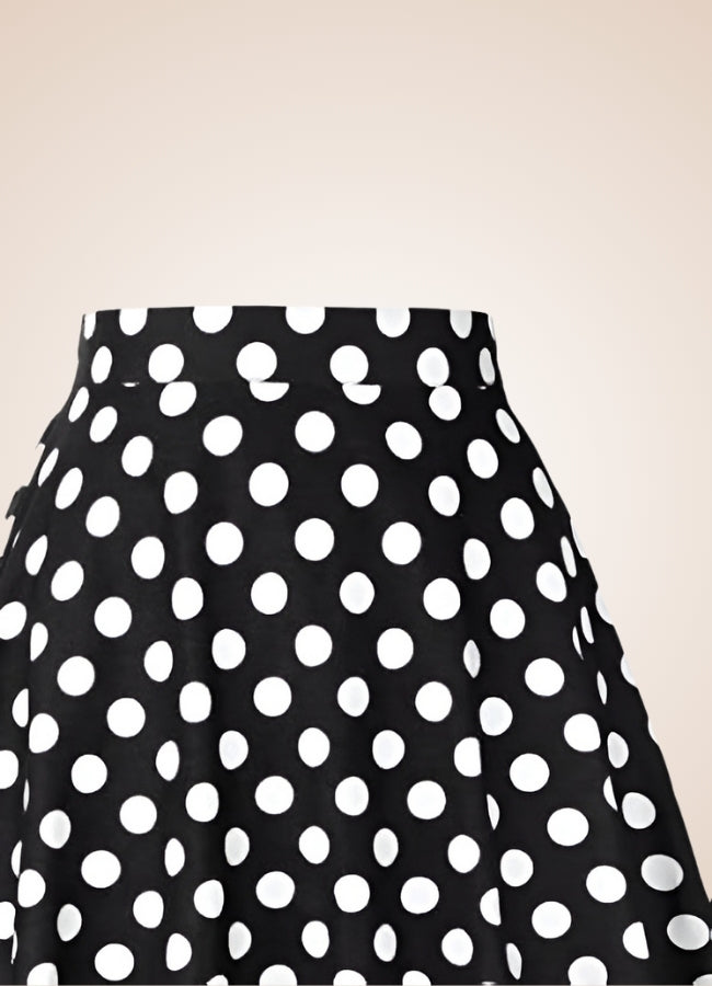 Steampunk Polkadot Midi Skirt Black / XL steampunk-polkadot-midi-skirt-black