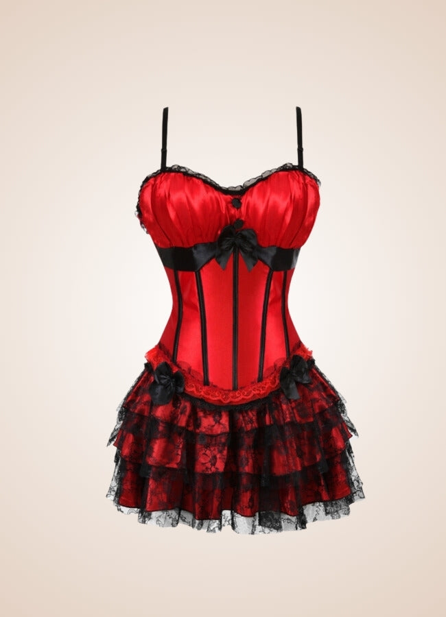 Steampunk Red Corset Mini Dress Black Red Black Stripes / 5XL steampunk-red-corset-mini-dress-black-red-black-stripes