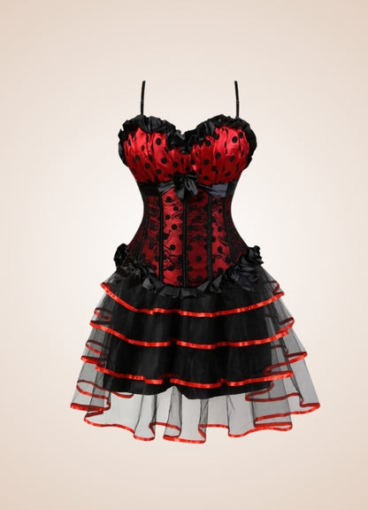Steampunk Red Corset Mini Dress Black Red Small Side / 5XL steampunk-red-corset-mini-dress-black-red-small-side