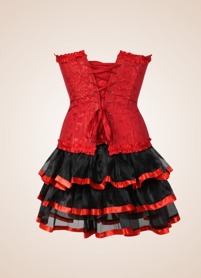 Steampunk Red Corset Mini Dress Red / 5XL steampunk-red-corset-mini-dress-red