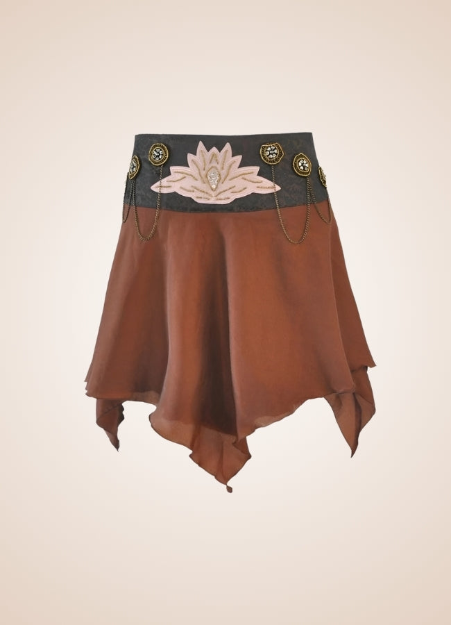 Steampunk Renaissance Mini Skirt Brown / 5XL steampunk-renaissance-mini-skirt-brown