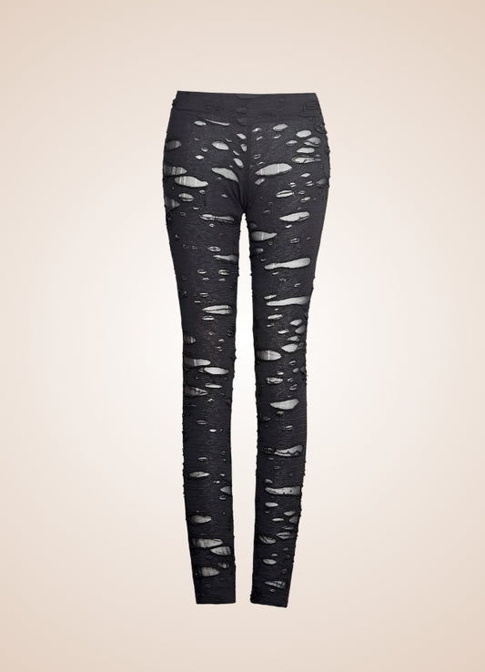 Steampunk Ripped Print Legging Black / 2XL steampunk-ripped-print-legging-black