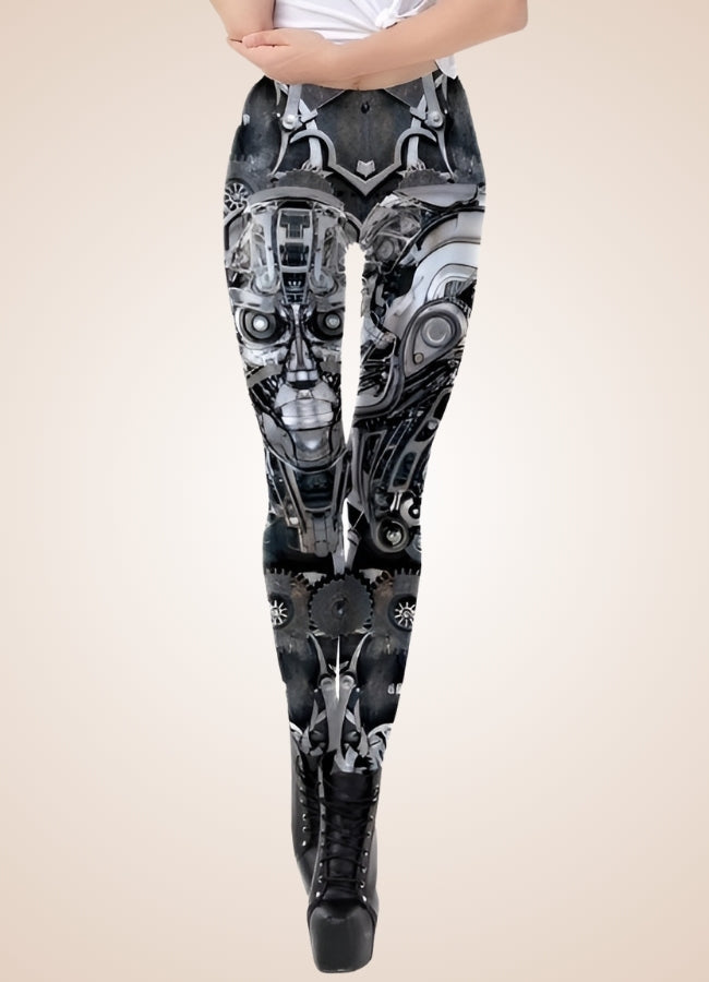 Steampunk Robot Legging Black / L steampunk-robot-legging-black