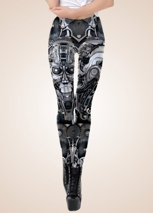 Steampunk Robot Legging Black / L steampunk-robot-legging-black