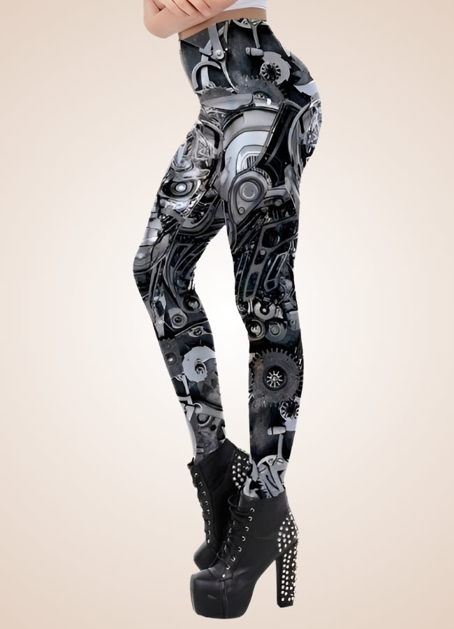 Steampunk Robot Legging Black / L steampunk-robot-legging-black