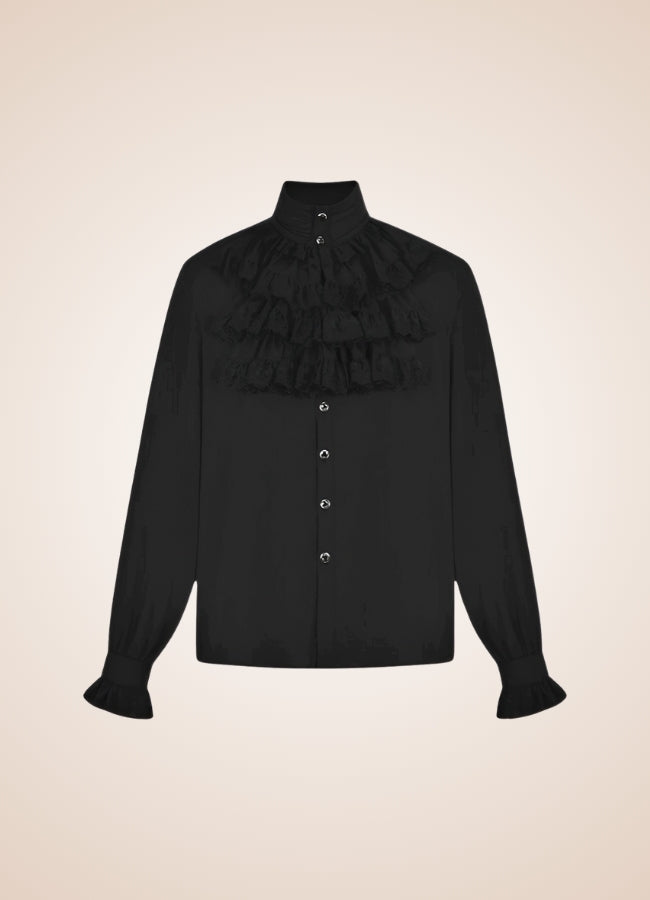 Steampunk Ruffled Shirt Black / 4XL steampunk-ruffled-shirt-black