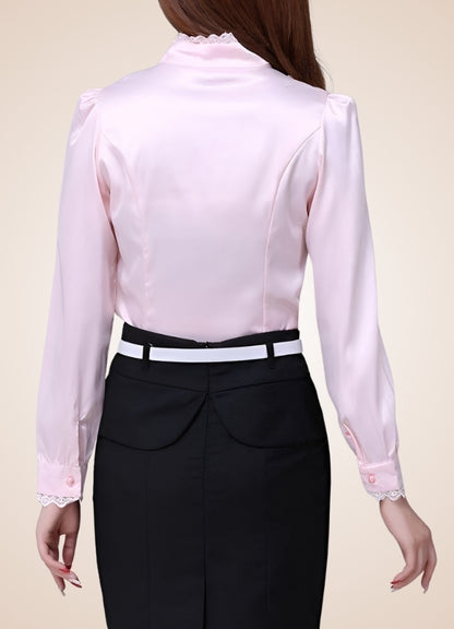 Steampunk Ruffles Chiffon Shirt Pink / 2XL steampunk-ruffles-chiffon-shirt-pink