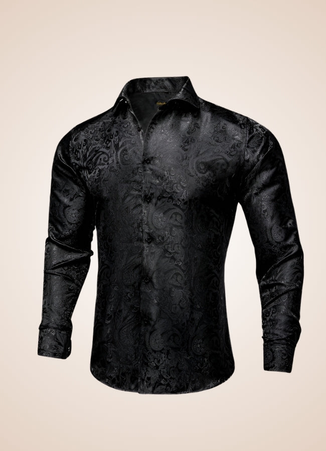 Steampunk Satin Black Shirt Black / 2XL steampunk-satin-black-shirt-black