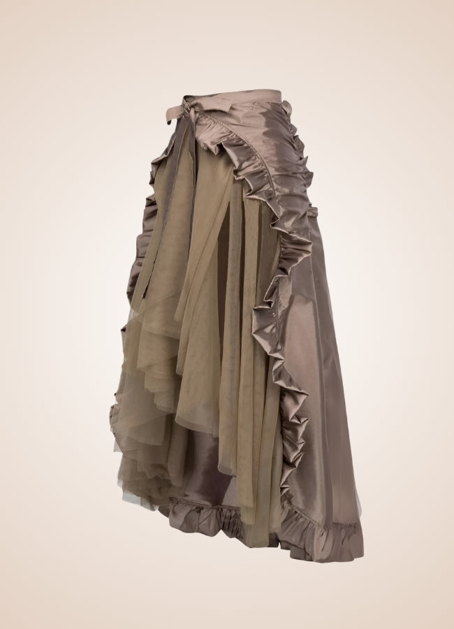 Steampunk Skirt Wrap Skirt Brown / XL steampunk-skirt-wrap-skirt-brown