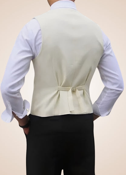 Steampunk Slim Fit Vest Ivory / 3XL steampunk-slim-fit-vest-ivory