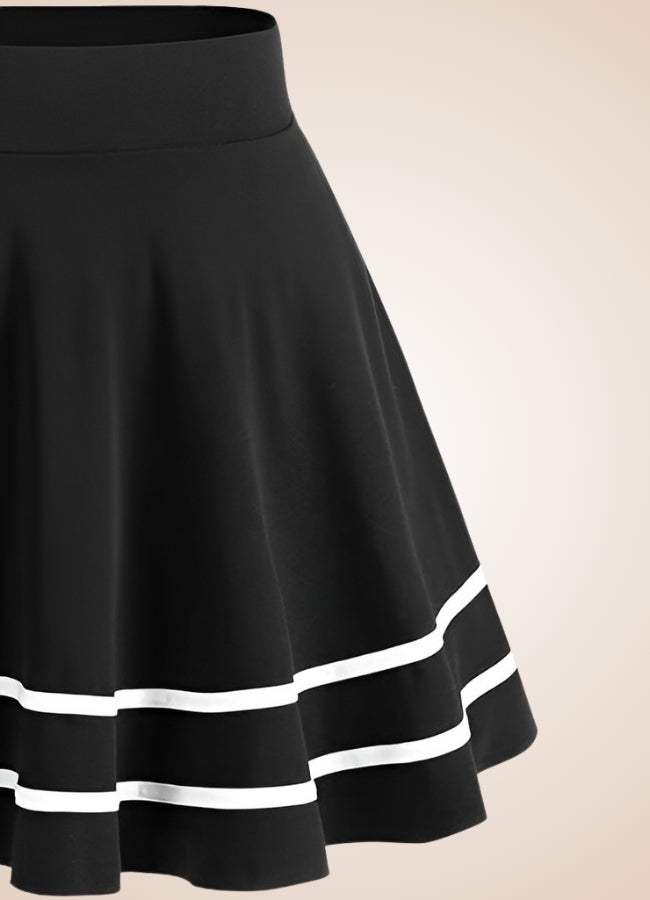 Steampunk Striped Skirt Black / XL steampunk-striped-skirt-black