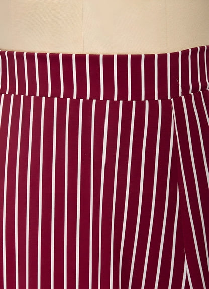 Steampunk Stripped Maxi Skirt Red / 2XL steampunk-stripped-maxi-skirt-red