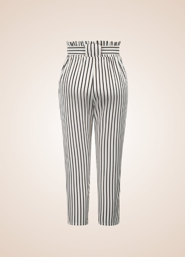 Steampunk Strips Pants White / XL steampunk-strips-pants-white