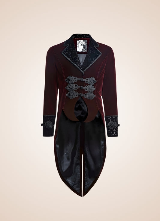 Steampunk Tailcoat Wine Red / 3XL steampunk-tailcoat-wine-red