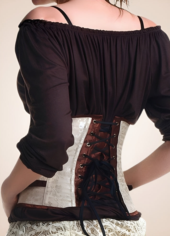 Steampunk Underbust Corset Brown / XL steampunk-underbust-corset-brown