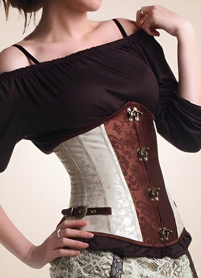 Steampunk Underbust Corset Brown / XL steampunk-underbust-corset-brown